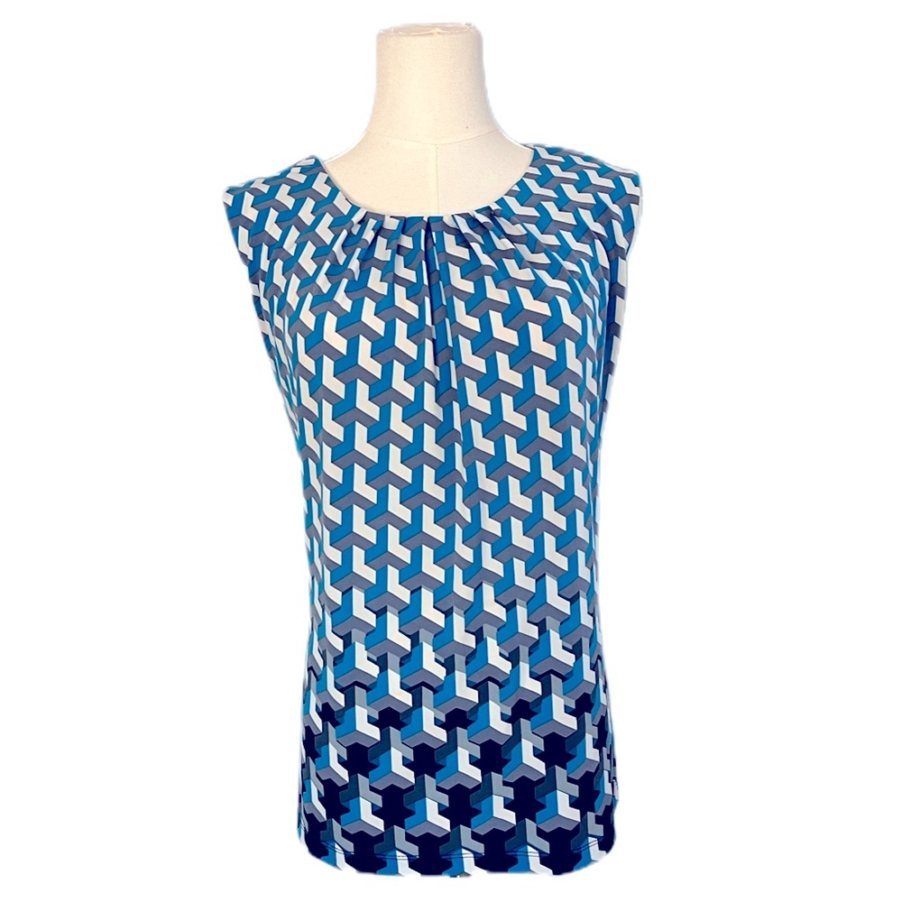 CALVIN KLEIN geometric print sleeveless top